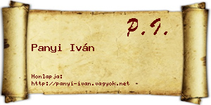 Panyi Iván névjegykártya