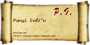 Panyi Iván névjegykártya